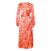 [et cetera] WOMAN Enraptured Bishop Sleeve Wrap Dress - silk