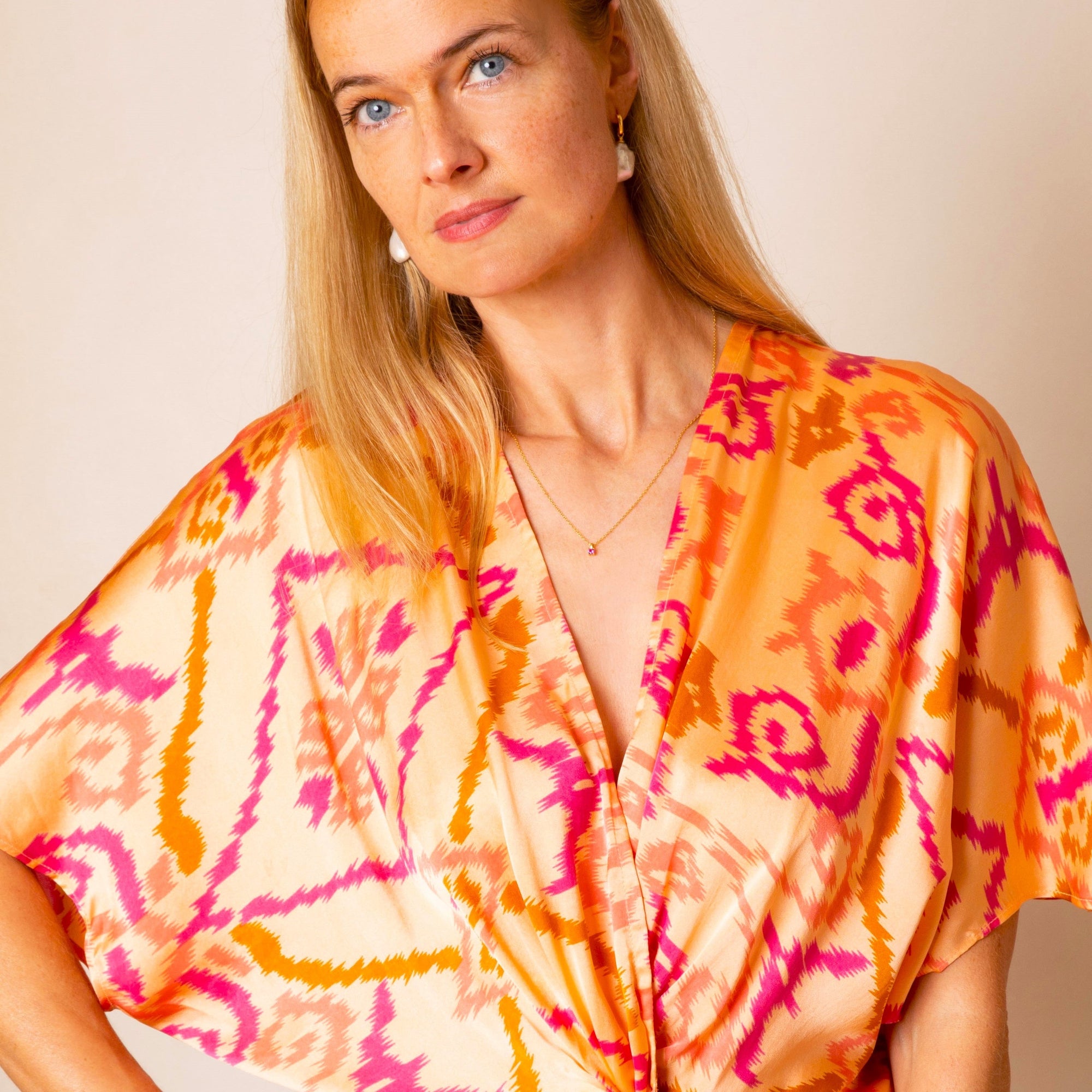 [et cetera] WOMAN Euphoric Knot Front Maxi Dress - silk