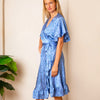 [et cetera] WOMAN L'il Sista Short Sleeve Wrap Dress with Ruffle Hem – silk