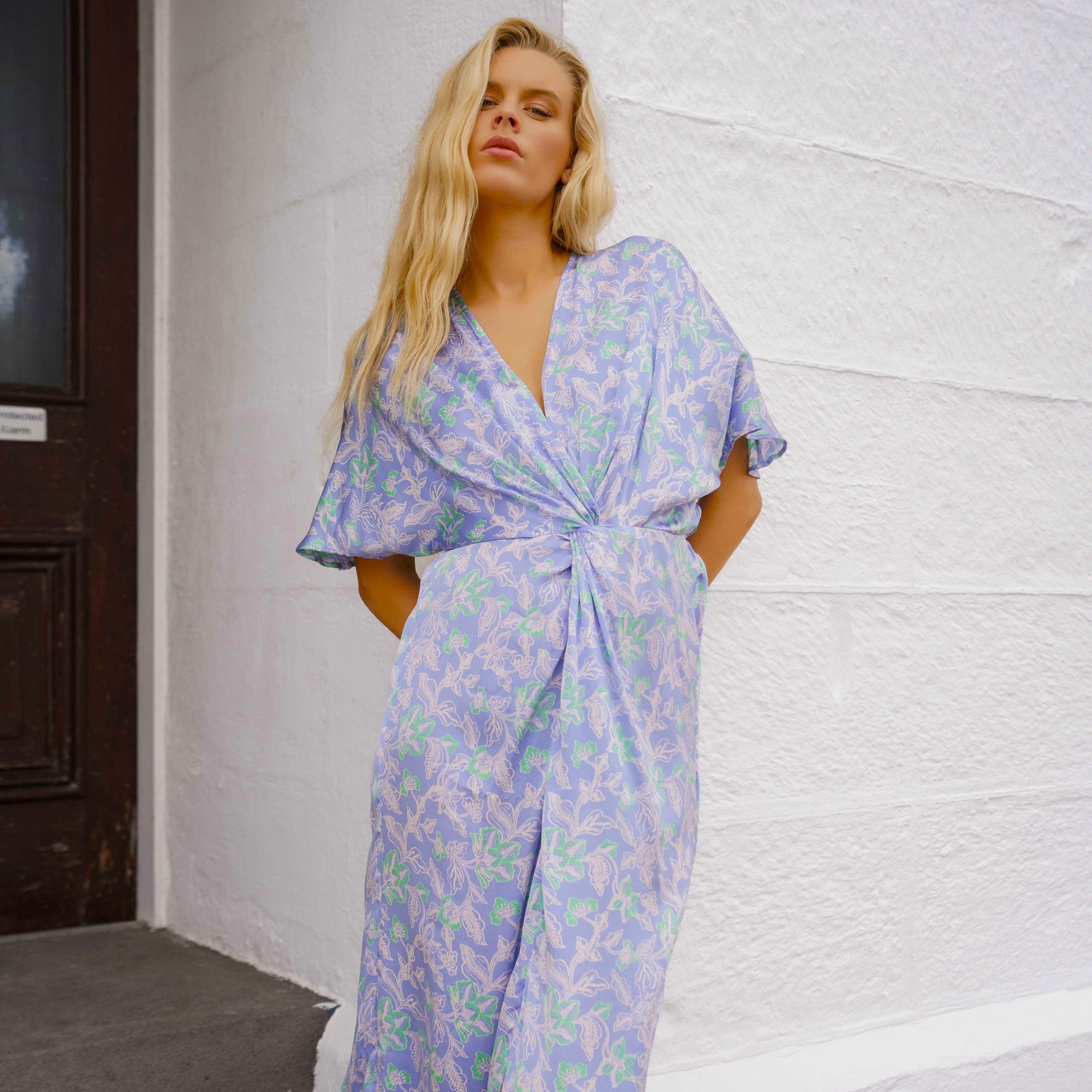 et cetera] WOMAN Euphoric Knot Front Maxi Dress - silk