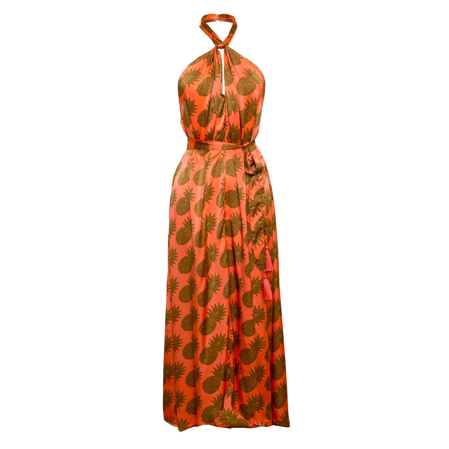 [et cetera] WOMAN Delightful Sarong Style Halter Neck Dress - silk