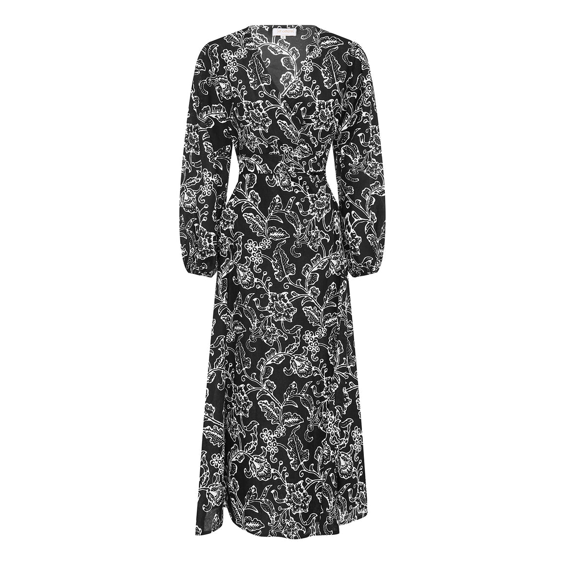 [et cetera] WOMAN Enraptured Bishop Sleeve Wrap Dress - linen